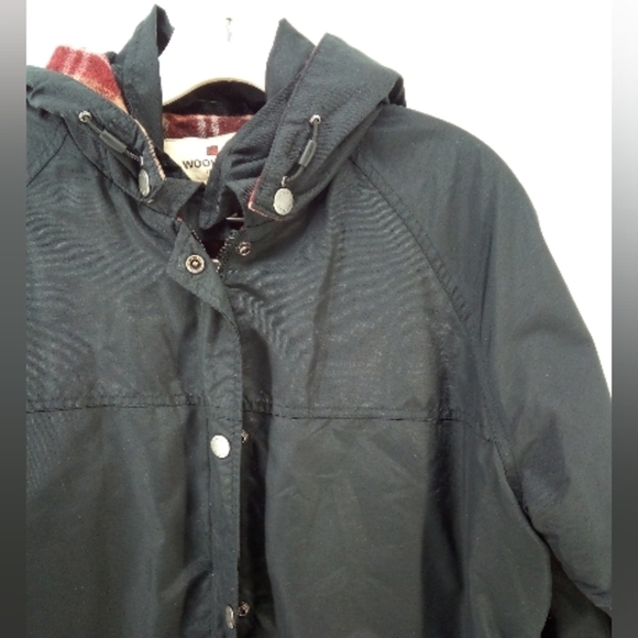 Woolrich Wool Nylon Black Jacket  Hood Women's Large - Picture 5 of 12
